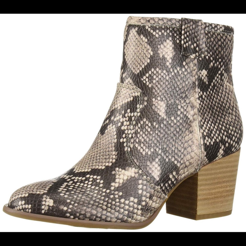 Snakeskin booties